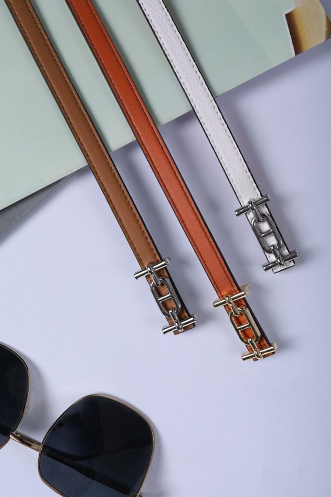FDL5006 - Dây lưng da thời trang cao cấp 2 màu chốt cài kim loại có thể tháo rời - PANTIO