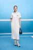 FDO052 - Đầm dệt kim vải cotton dáng suông cổ polo tay cộc ngực áo thêu hoạ tiết thời trang - tỷ lệ kèo 8899