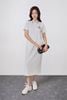 FDO052 - Đầm dệt kim vải cotton dáng suông cổ polo tay cộc ngực áo thêu hoạ tiết thời trang - PANTIO