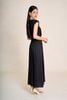 FDP33547 - Đầm dạo phố vải cotton dáng chữ A cổ kiểu phối đá cài tay chờm thân váy xếp nhún tạo xoè - PANTIO