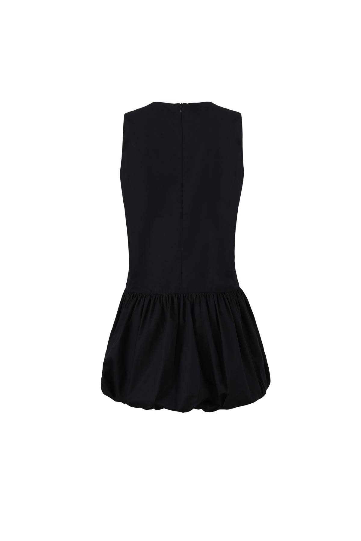 FDP33625 - Đầm dạo phố vải thô kate dáng bí cổ tròn không tay gấu váy phồng tạo kiểu - JAN.