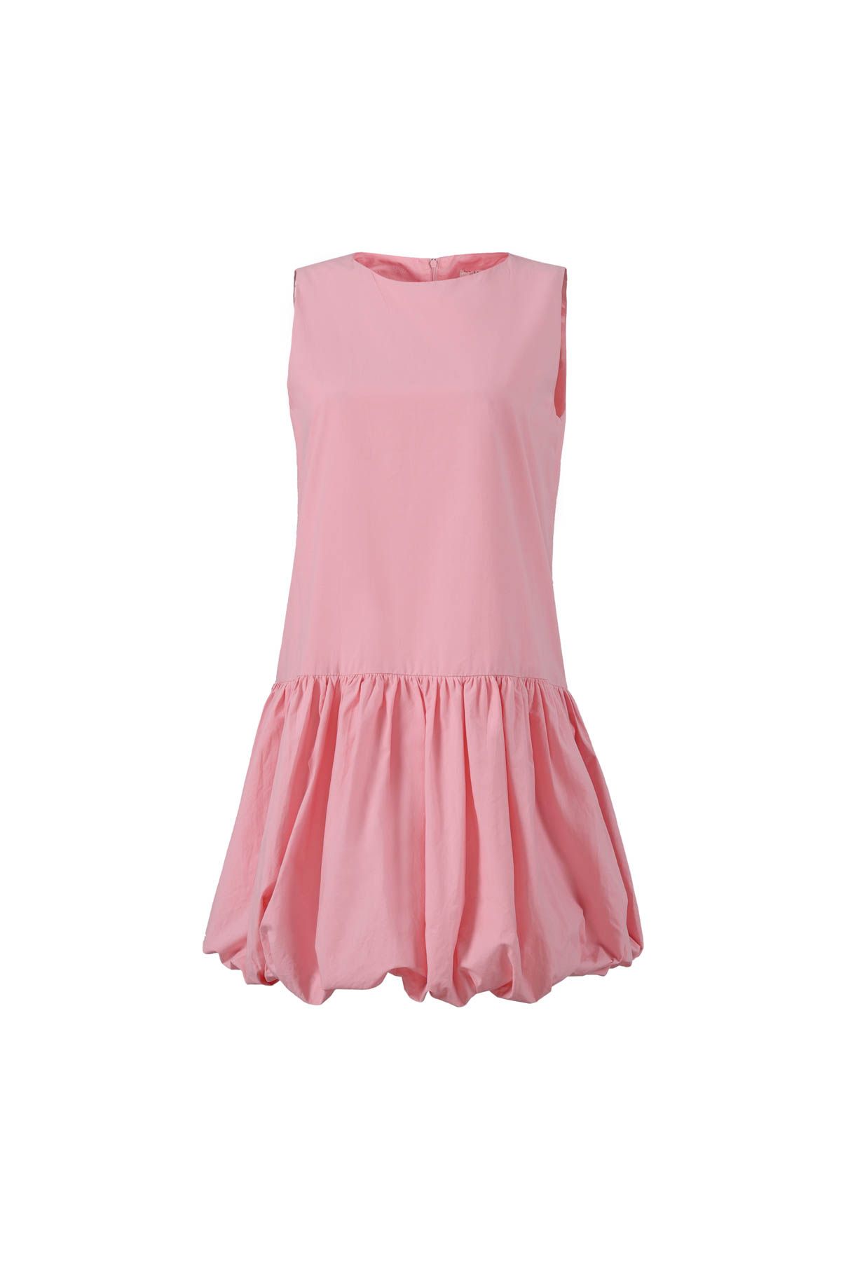 FDP33625 - Đầm dạo phố vải thô kate dáng bí cổ tròn không tay gấu váy phồng tạo kiểu - JAN.