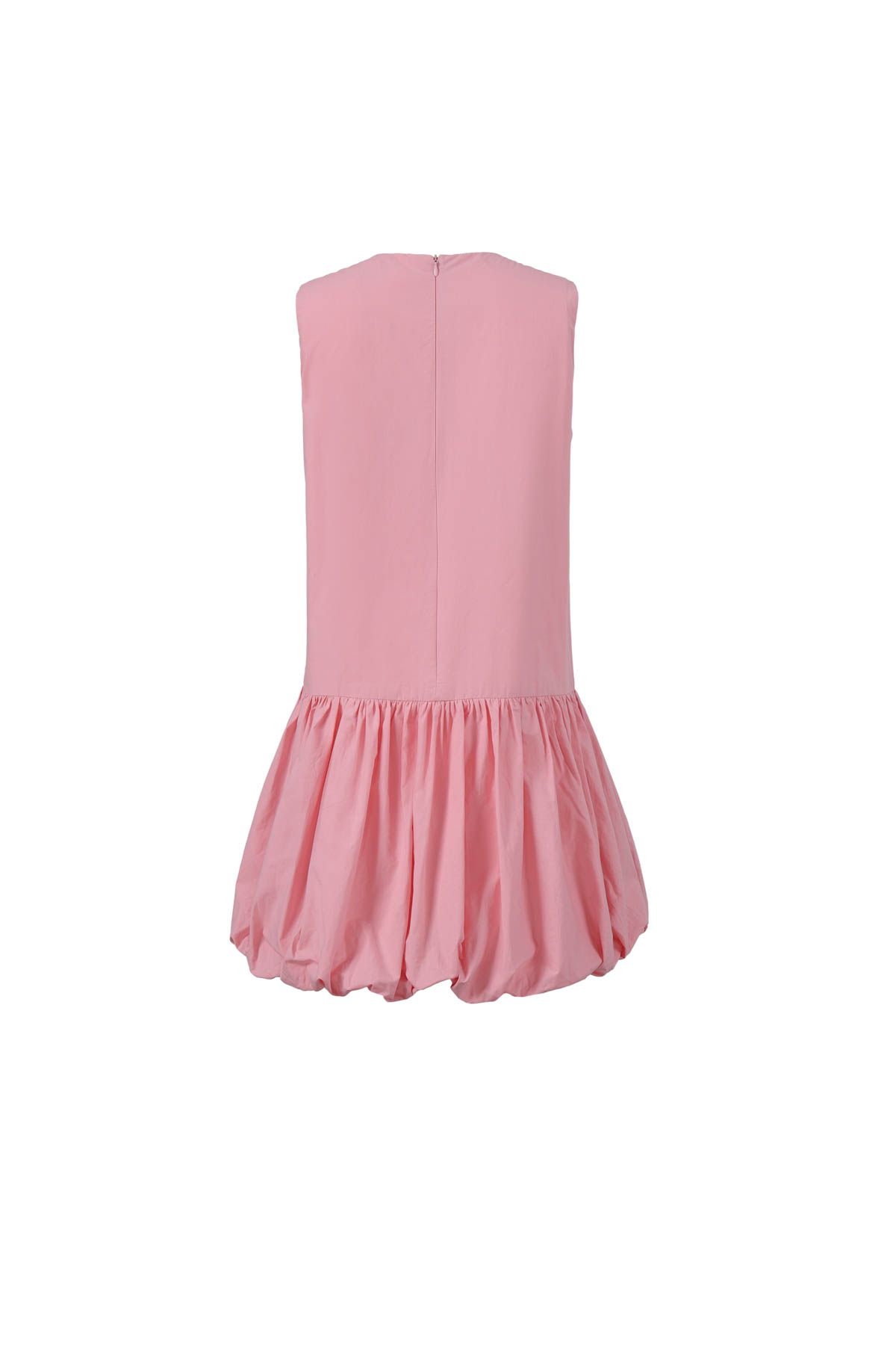 FDP33625 - Đầm dạo phố vải thô kate dáng bí cổ tròn không tay gấu váy phồng tạo kiểu - JAN.