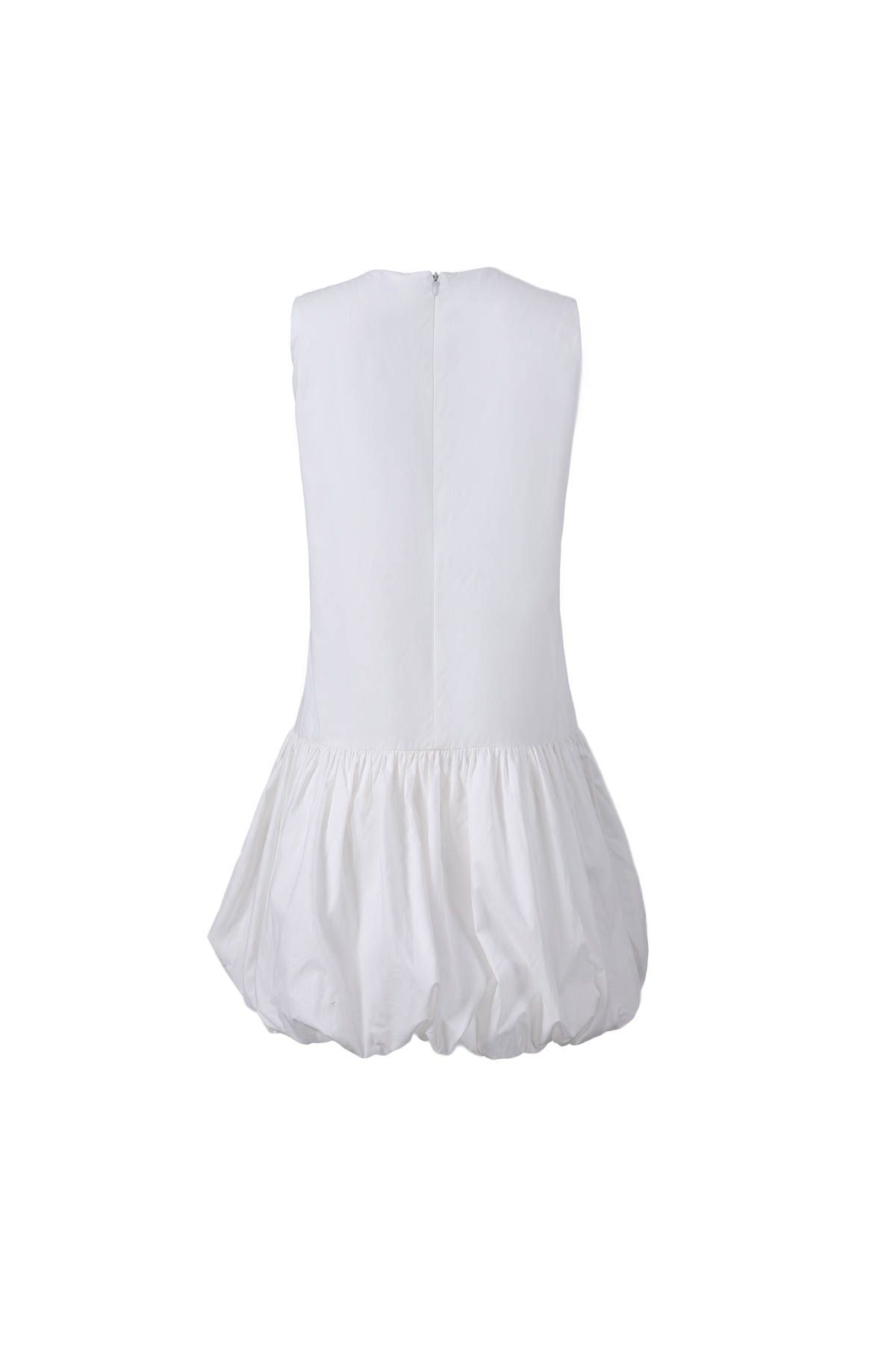 FDP33625 - Đầm dạo phố vải thô kate dáng bí cổ tròn không tay gấu váy phồng tạo kiểu - JAN.