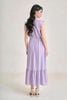 FDP33682 - Đầm dạo phố vải tơ dáng chữ A cổ bẻ tay chờm thân váy đính khuy bọc tạo kiểu eo bo chun ôm thời trang - PANTIO
