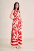 FDP33776 - Đầm dạo phố vải thô đũi dáng suông cổ tròn eo váy phối vạt thắt tạo kiểu - PANTIO