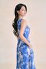 FDP33779 - Đầm dạo phố vải thô đũi dáng chữ A cổ tròn hoạ tiết thời trang - PANTIO