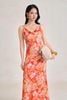FDP33780 - Đầm dạo phố vải thô lụa dáng hai dây cổ đổ hoạ tiết thời trang - PANTIO