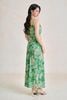 FDP33780 - Đầm dạo phố vải thô lụa dáng hai dây cổ đổ hoạ tiết thời trang - PANTIO