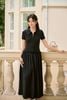 FDP73648 - Đầm dạo phố vải len dáng suông cổ bẻ liền khoá thời trang eo váy phối viền bèo tạo kiểu - JAN.