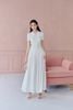 FDP73648 - tylekeo88 tv vải len dáng suông cổ bẻ liền khoá thời trang eo váy phối viền bèo tạo kiểu - JAN.