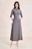 FDP73802 - Đầm dạo phố vải cotton dáng chữ A cổ lệch tay lưgr thân váy phối nhún kèm phụ kiện kim loại tạo kiểu khoá thân sau - PANTIO