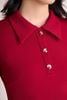 FDP73819 - Đầm dạo phố vải cotton dáng suông cổ bẻ phối khuy đá tạo kiểu khoá thân sau - PANTIO