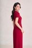 FDP73819 - Đầm dạo phố vải cotton dáng suông cổ bẻ phối khuy đá tạo kiểu khoá thân sau - PANTIO