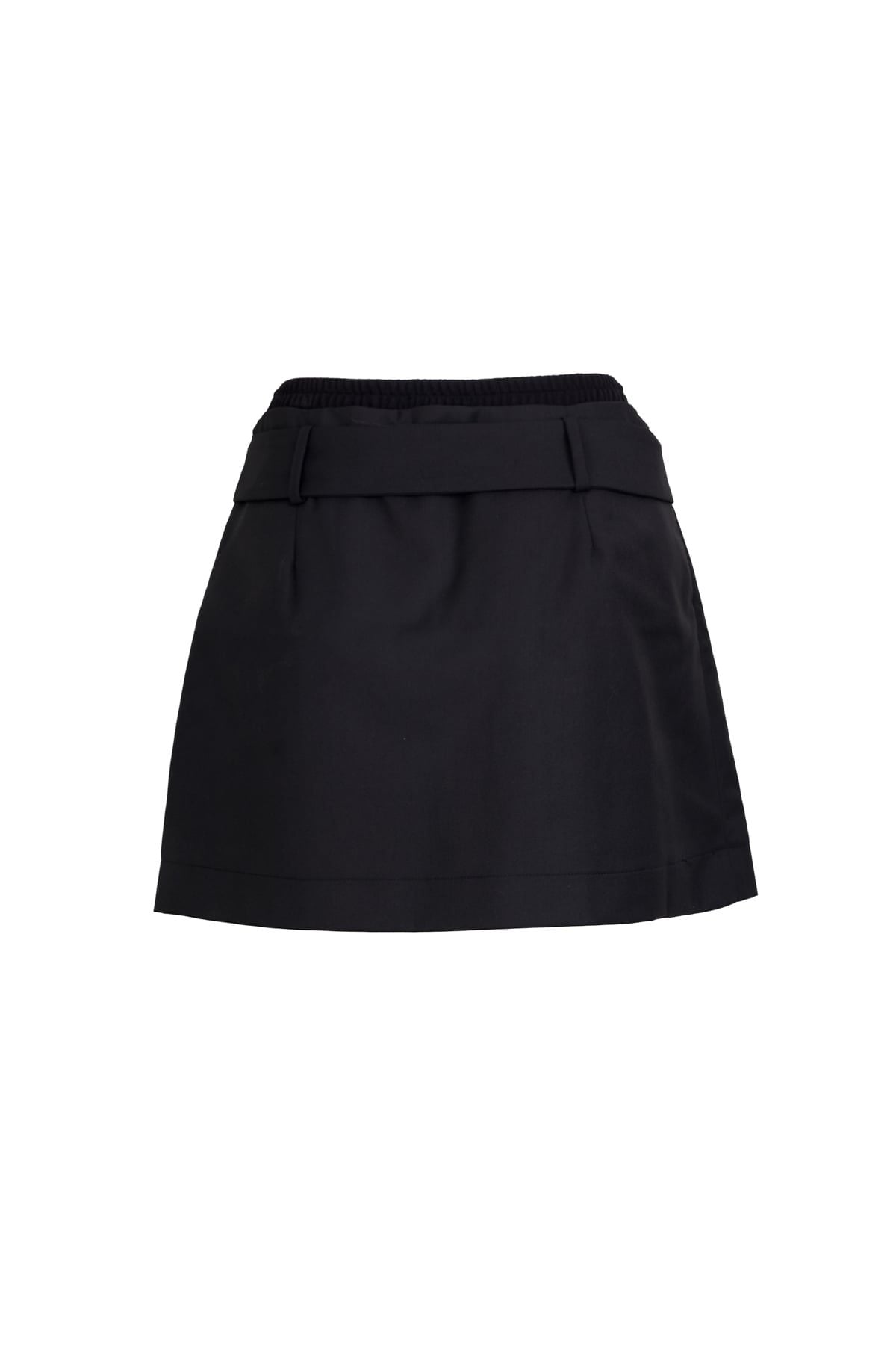 FJN5734 - Chân váy ngắn dạo phố vải kaki dáng chữ A cạp chun có đai lưng tạo kiểu - JAN.