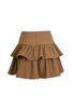 FJN9746 - Chân váy ngắn vải thô đũi dáng xòe hai tầng thời trang cạp đính khuy đá tạo kiểu - JAN.