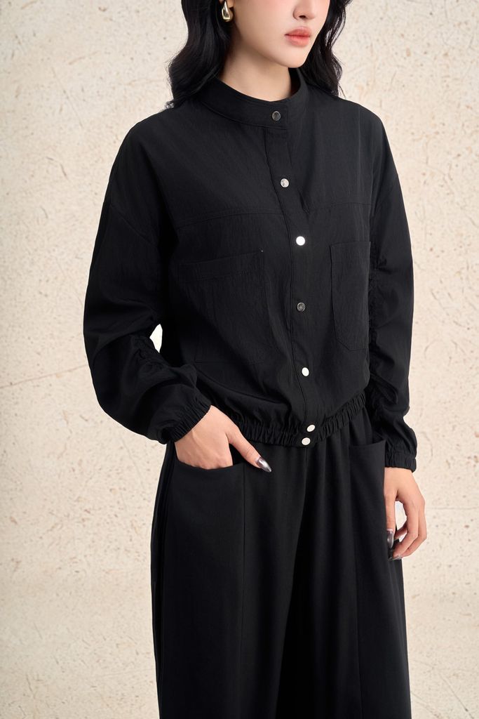 FQD71212 - Quần dài dạo phố vải thô mỏng dáng suông ống rộng cạp chun phối dây thắt tạo kiểu - PANTIO