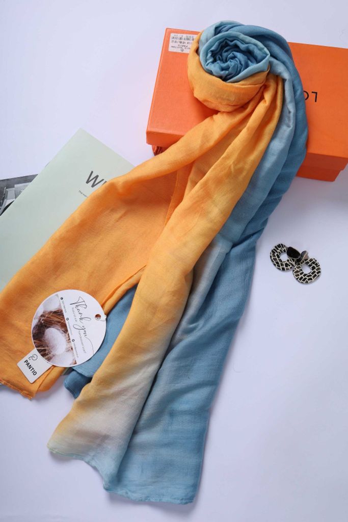 FKO129 - Khăn thời trang cao cấp dáng dài chất liệu tơ tằm màu ombre - PANTIO