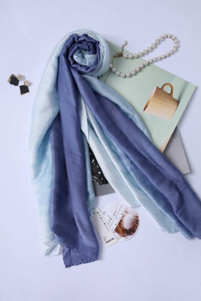 FKO129 - Khăn thời trang cao cấp dáng dài chất liệu tơ tằm màu ombre - PANTIO