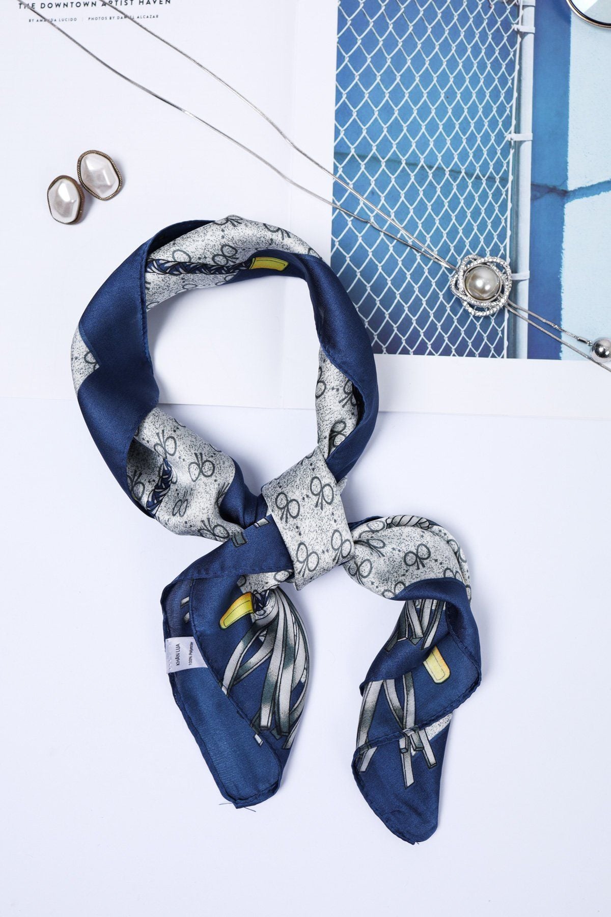 FKO131 - Khăn lụa vuông cao cấp nhiều hoạ tiết thời trang - PANTIO