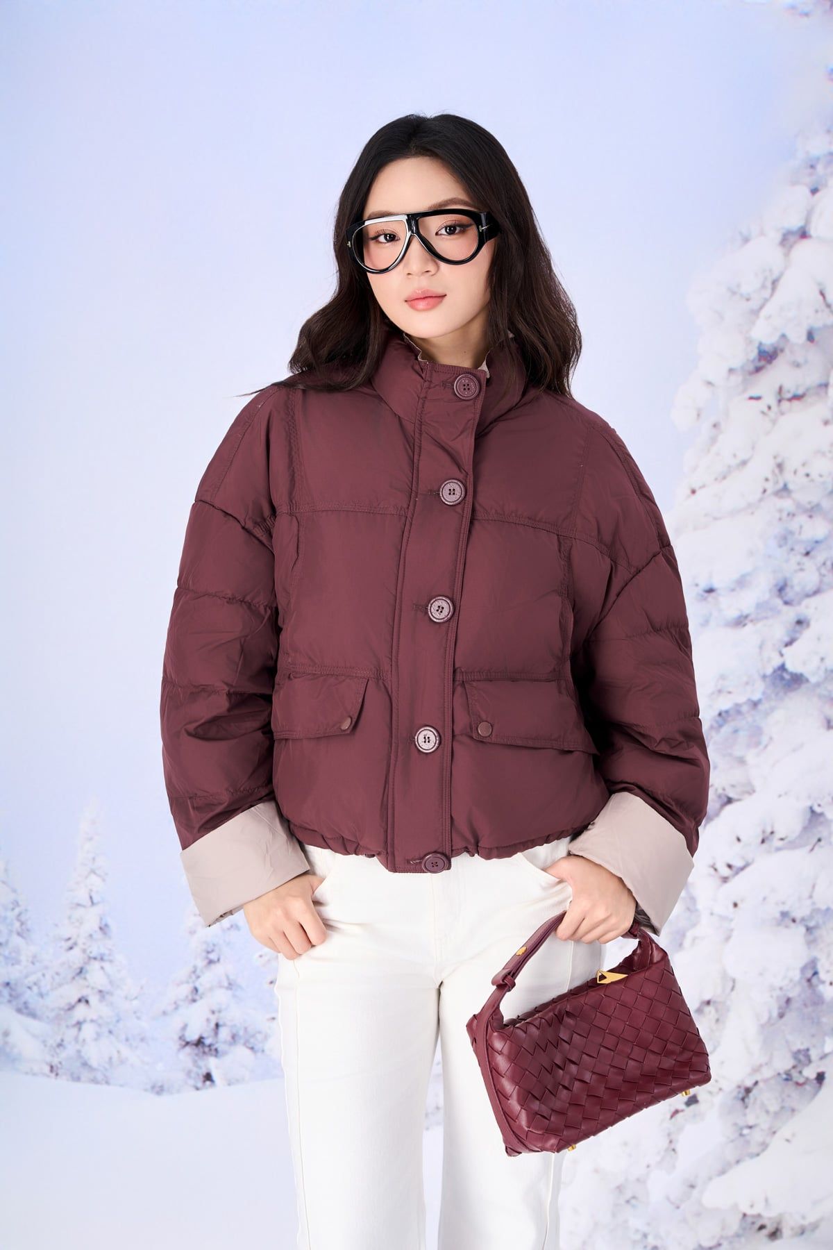 FQB205 - Quần jean cao cấp vải denim dáng ôm ống vẩy thời trang khoá thân trước - PANTIO