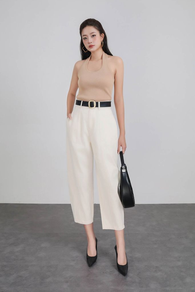 FQD31178 - Quần dài công sở vải kaki dáng bomber ống rộng thời trang khoá thân trước - PANTIO