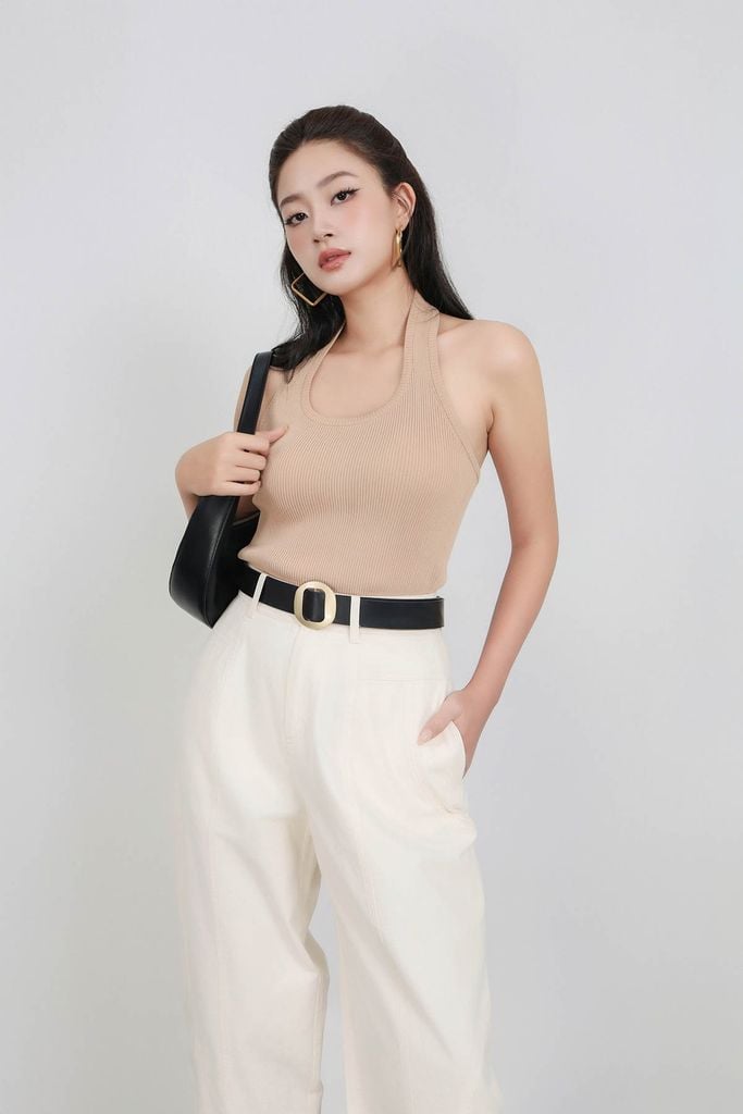 FQD31178 - Quần dài công sở vải kaki dáng bomber ống rộng thời trang khoá thân trước - PANTIO