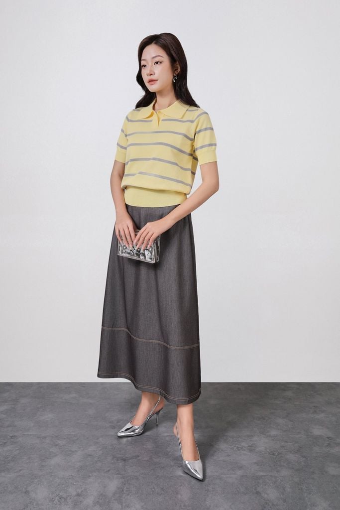 FOL406 - Áo len cao cấp cổ đức tay ngắn cạp bo chun bản to - PANTIO