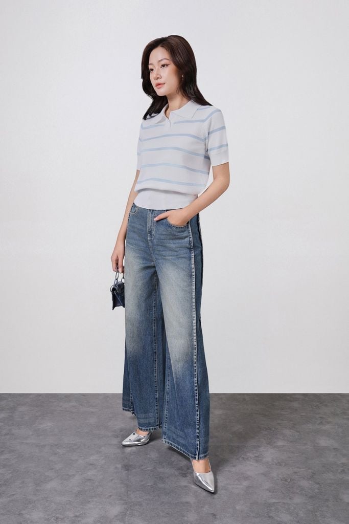 FOL406 - Áo len cao cấp cổ đức tay ngắn cạp bo chun bản to - PANTIO