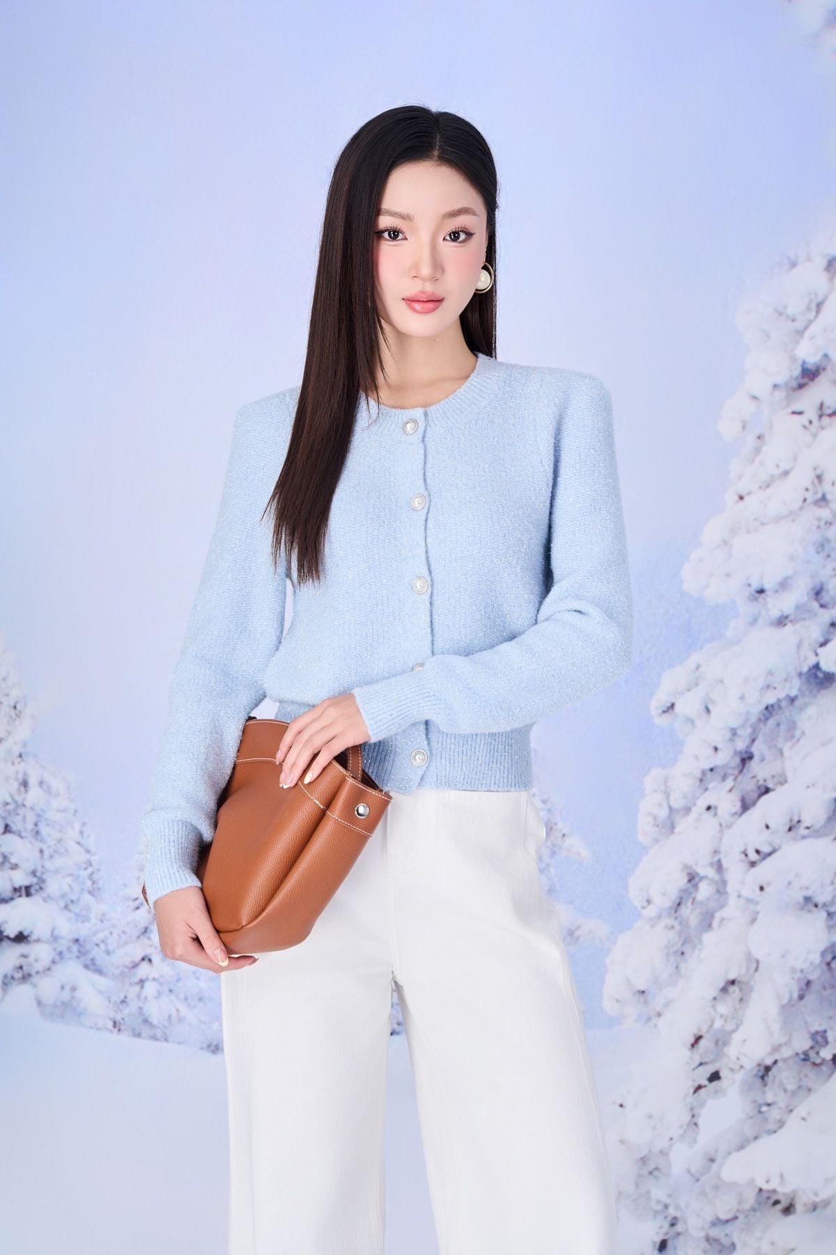 FQB202 - Quần jean dạo phố vải denim dáng suông ống rộng phối đường gân thời trang khoá thân trước - PANTIO