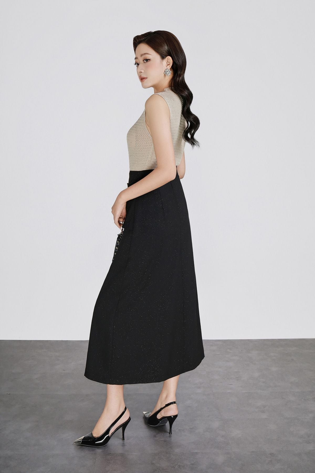 FOL549 - Áo len cao cấp vải len dáng ôm co giãn cổ cao không tay thời trang - PANTIO