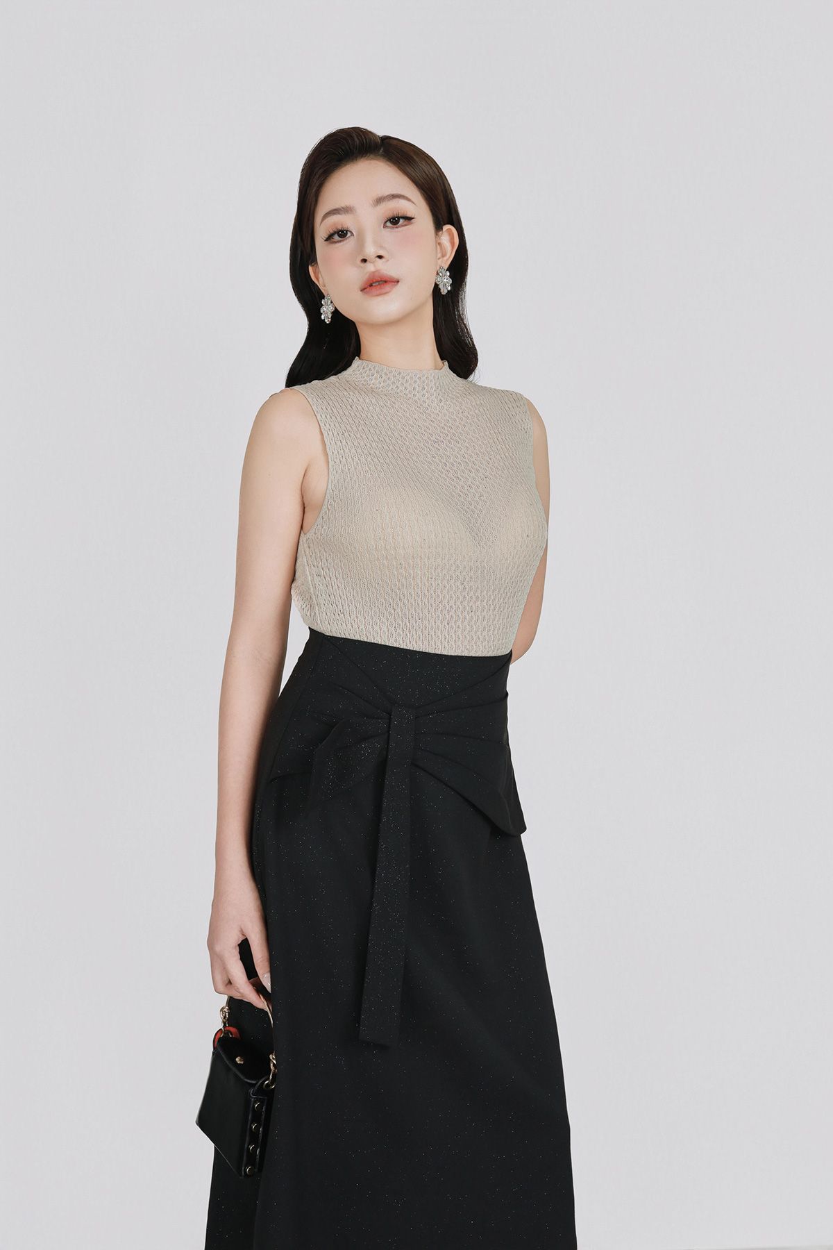 FOL549 - Áo len cao cấp vải len dáng ôm co giãn cổ cao không tay thời trang - PANTIO