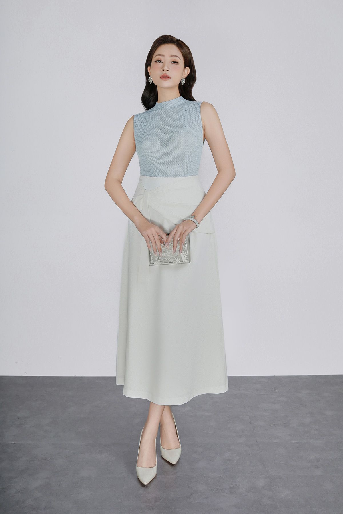 FOL549 - Áo len cao cấp vải len dáng ôm co giãn cổ cao không tay thời trang - PANTIO