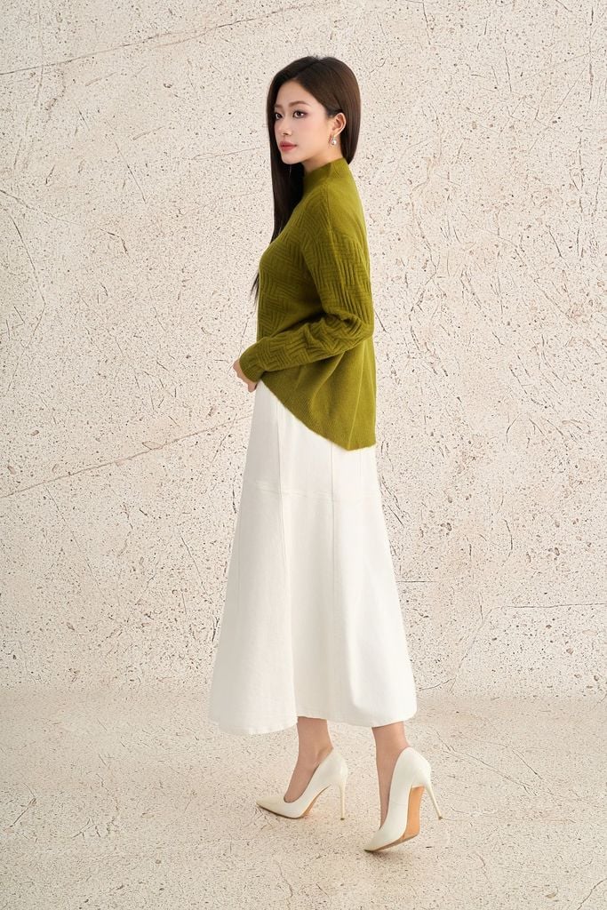 FOL564 - Áo len cao cấp dáng suông cổ tròn tay dài gấu áo đuôi tôm thời trang - PANTIO