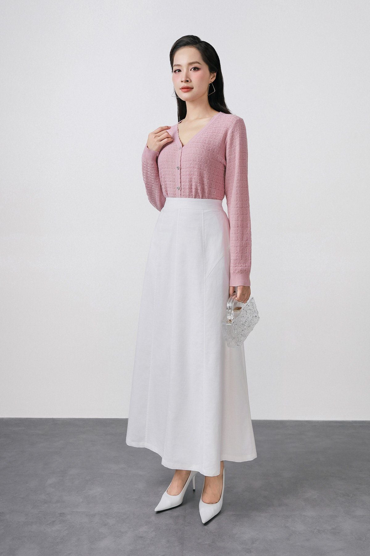 BJD13303 - Chân váy dài dạo phố vải Linen dáng suông - PANTIO