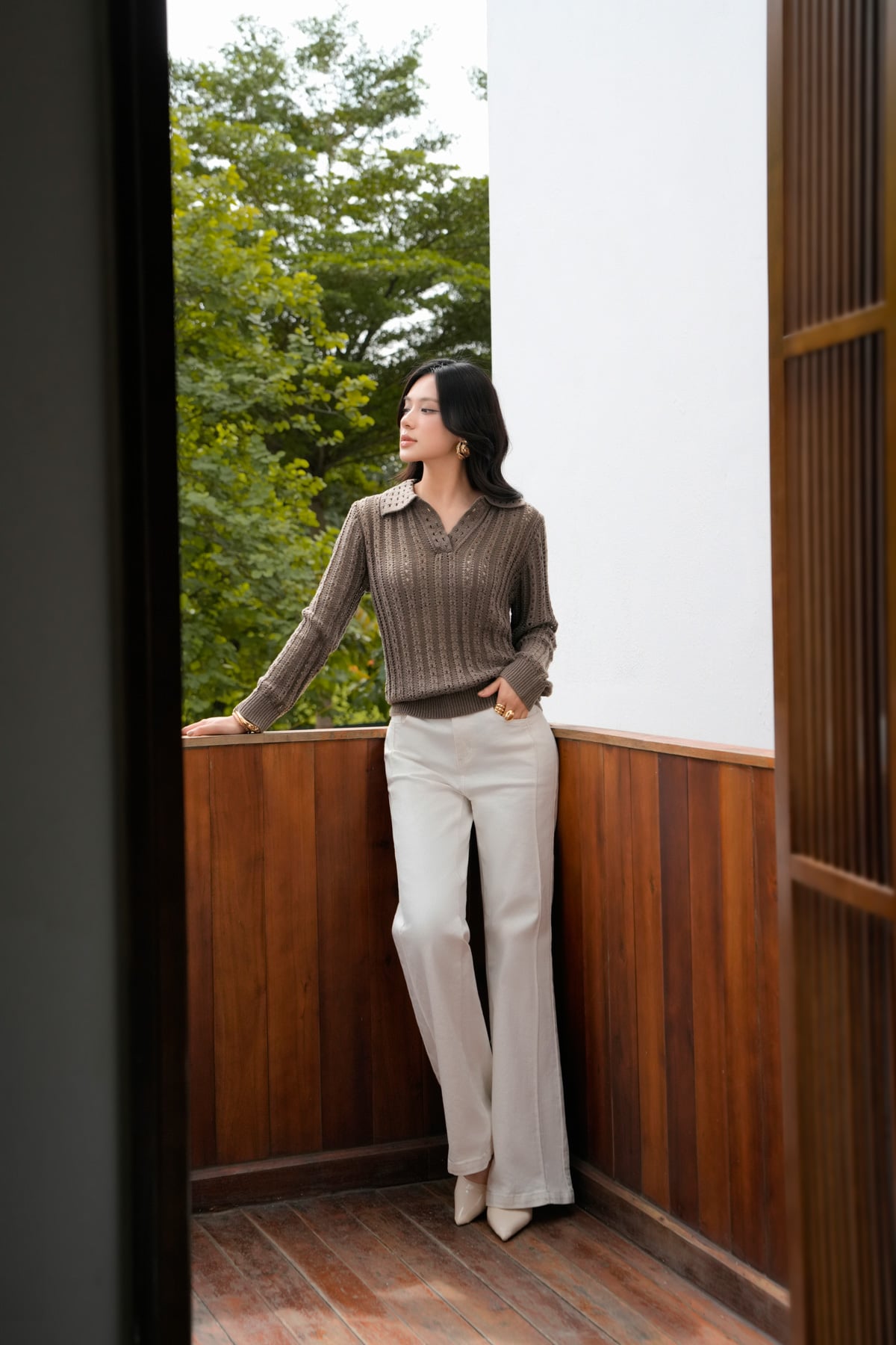 FQB205 - Quần jean cao cấp vải denim dáng ôm ống vẩy thời trang khoá thân trước - PANTIO