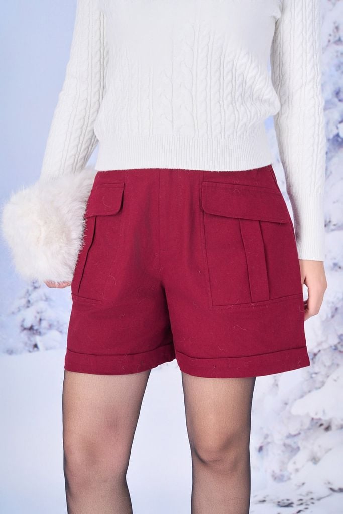 FQN5409 - Quần short vải kaki dáng suông thân quần có túi hộp thời trang khoá thân trước - PANTIO