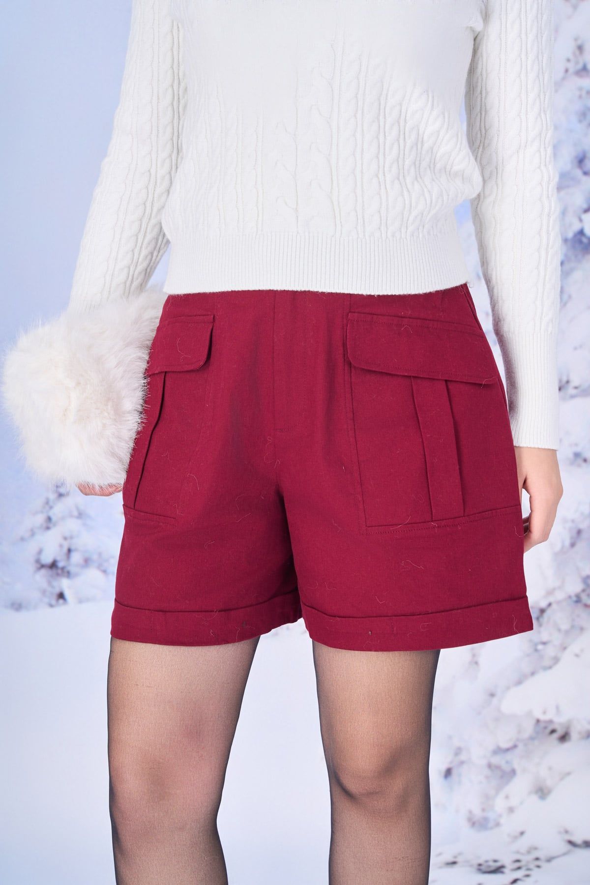 FQN5409 - Quần short vải kaki dáng suông thân quần có túi hộp thời trang khoá thân trước - PANTIO