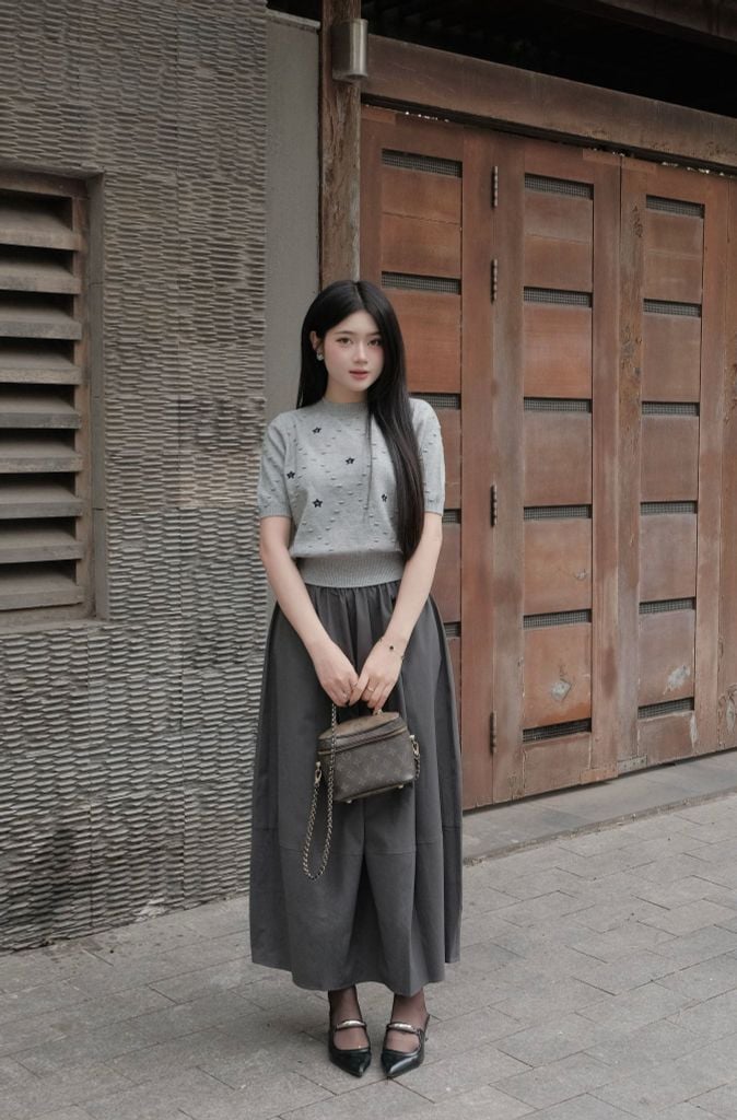 FOL596 - Áo len cao cấp cổ tròn tay lỡ thân áo hoạ tiết thời trang gấu áo bo chun ôm tạo kiểu - JAN.