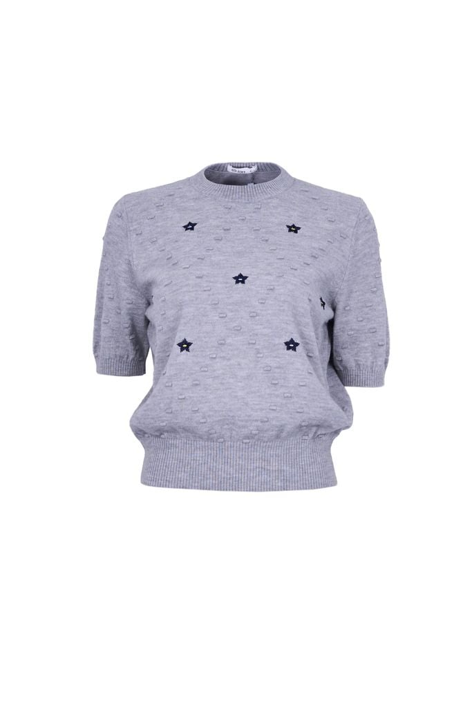 FOL596 - Áo len cao cấp cổ tròn tay lỡ thân áo hoạ tiết thời trang gấu áo bo chun ôm tạo kiểu - JAN.