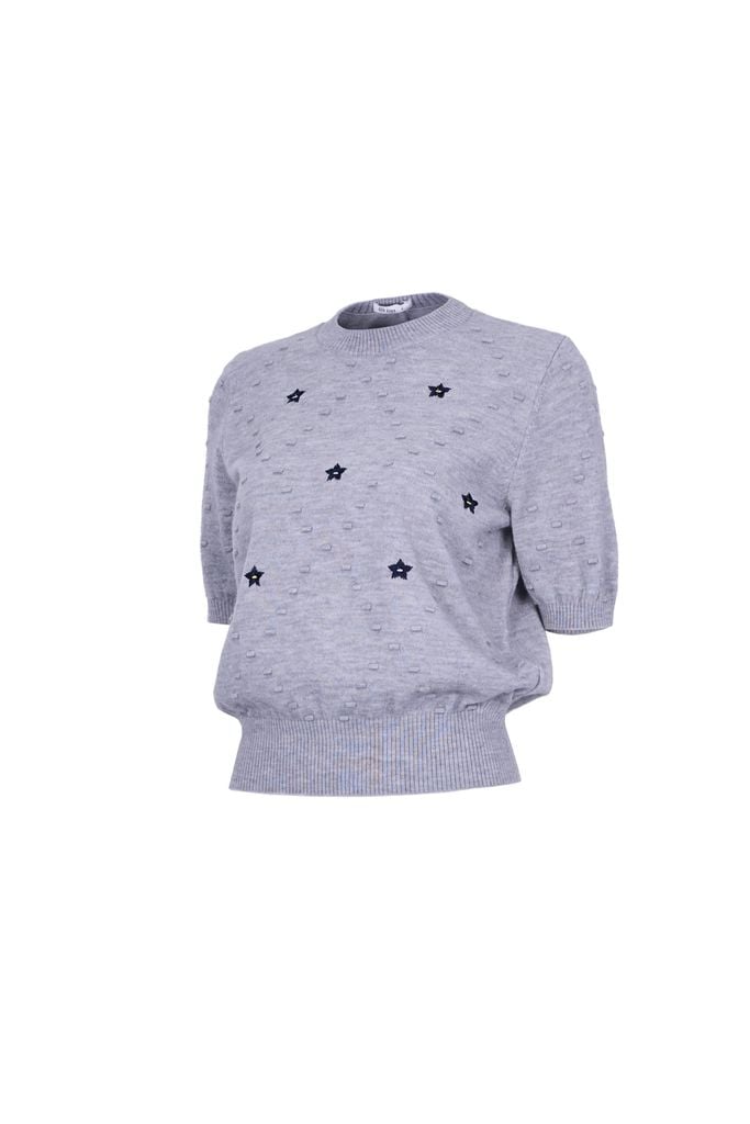 FOL596 - Áo len cao cấp cổ tròn tay lỡ thân áo hoạ tiết thời trang gấu áo bo chun ôm tạo kiểu - JAN.