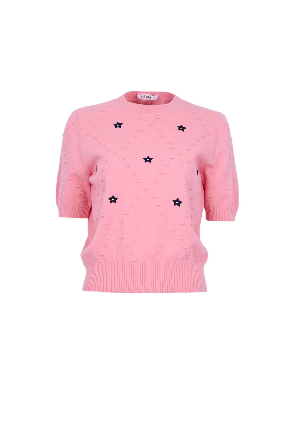 FOL596 - Áo len cao cấp cổ tròn tay lỡ thân áo hoạ tiết thời trang gấu áo bo chun ôm tạo kiểu - JAN.