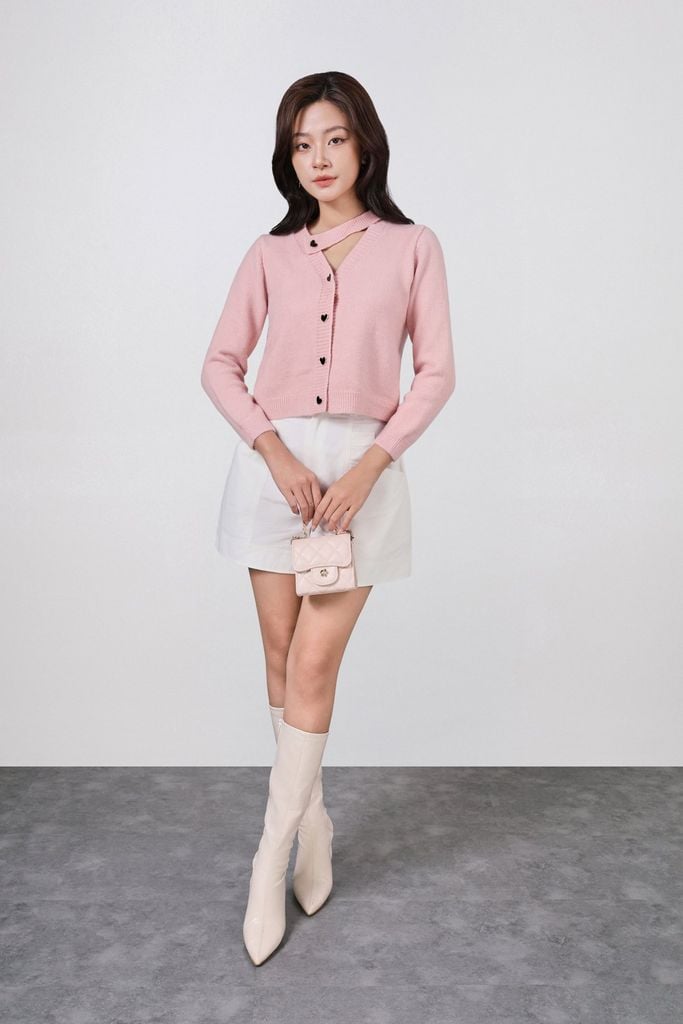 FQN3367 - Quần short vải kaki dáng A ống quần phối đường viền thời trang khoá thân trước - PANTIO