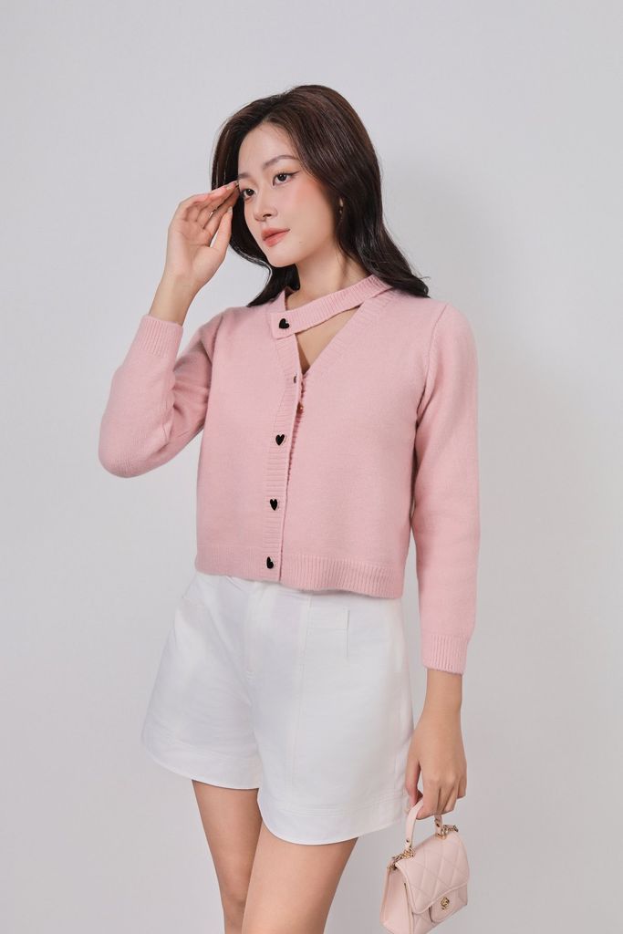 FQN3367 - Quần short vải kaki dáng A ống quần phối đường viền thời trang khoá thân trước - PANTIO