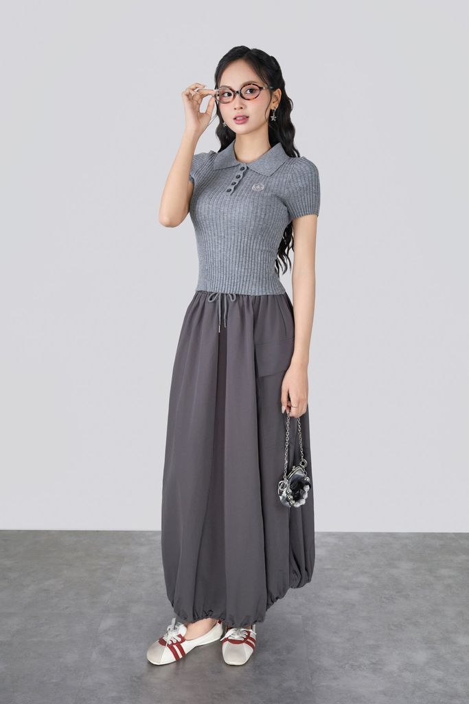 FOL624 - Áo len cao cấp dáng ôm cổ bẻ phối khuy tạo kiểu ngực áo thêu hoa tiết thời trang - JAN.