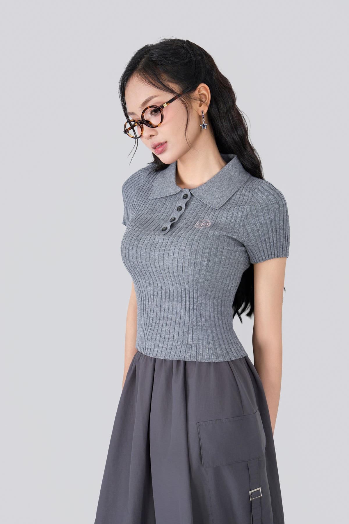 BJD33517 - Chân váy dài vải gió cao cấp dáng bí cạp chun co giãn phối dây rút tạo kiểu thân váy có túi hộp thời trang - JAN.