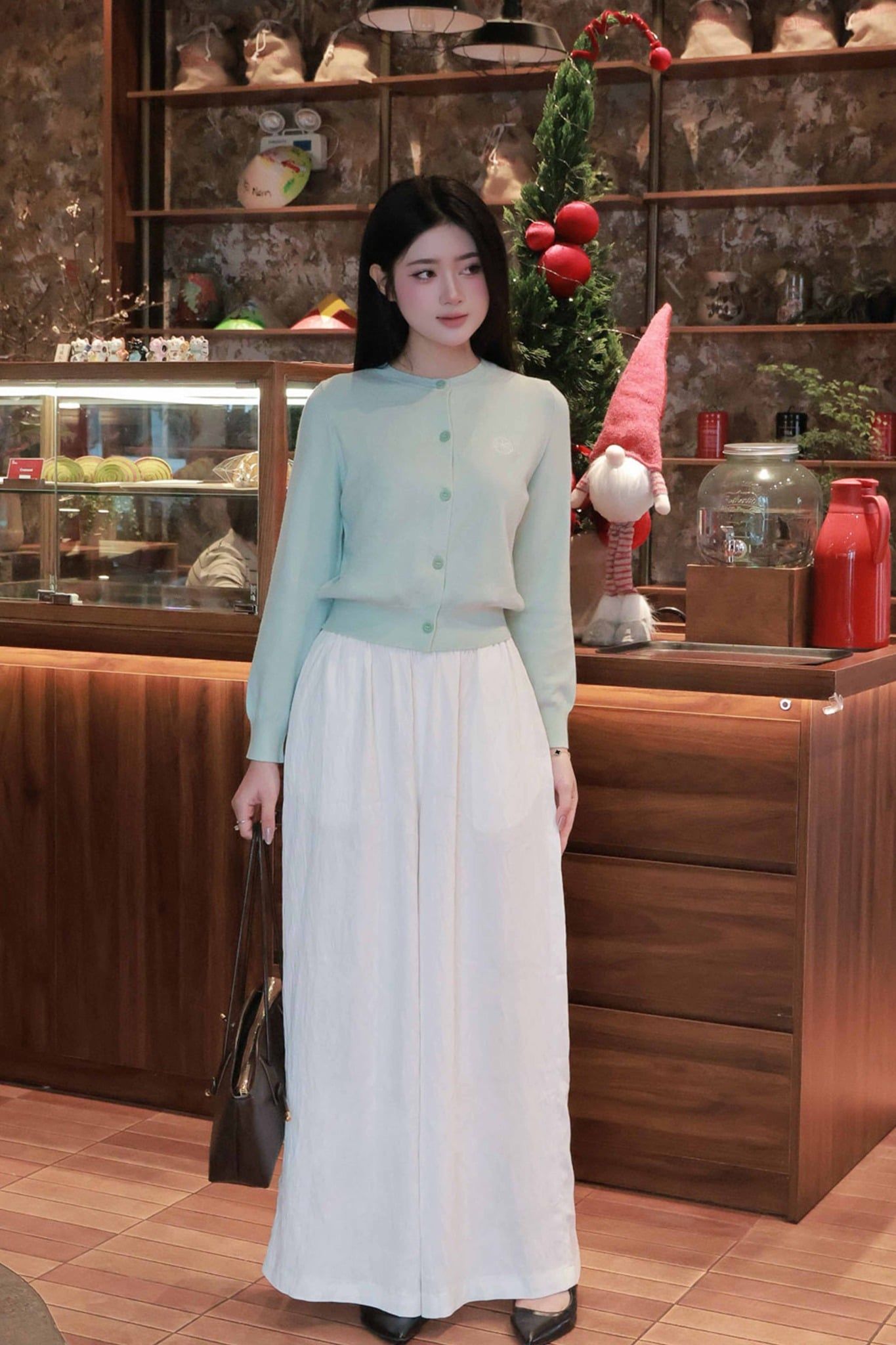 FQD31192 - Quần dài vải thô mỏng dáng suông ống rộng cạp chun co giãn - JAN.