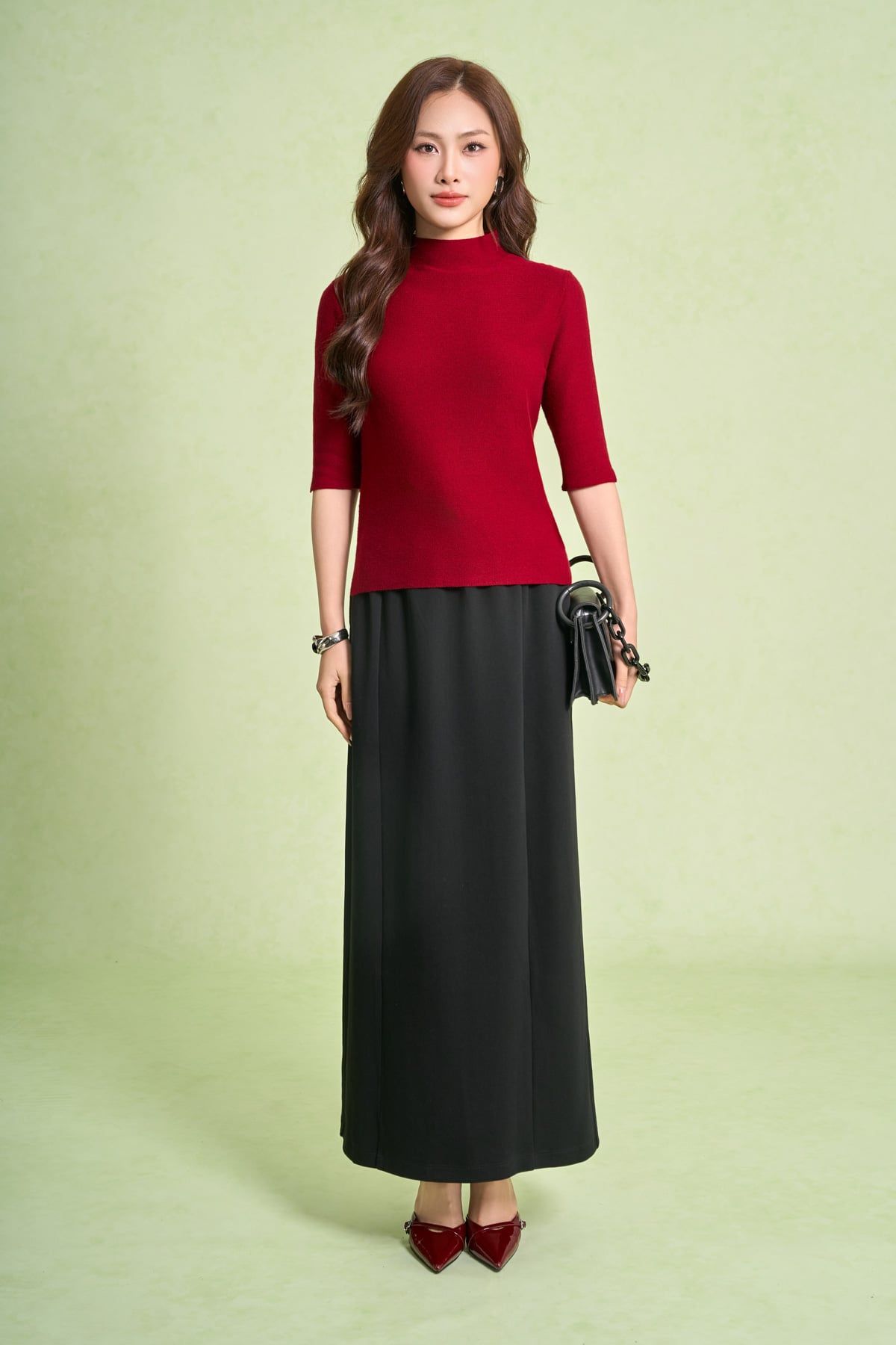 FOL655 - Áo len cao cấp dáng ôm cổ cao tay lửng thời trang - PANTIO