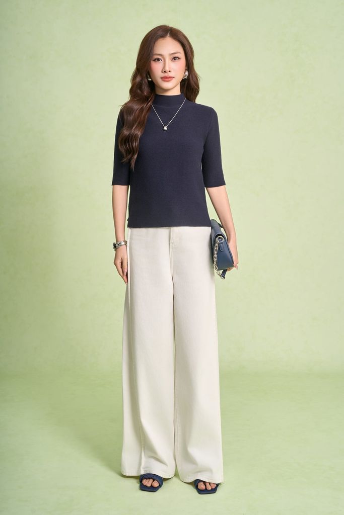 FOL655 - Áo len cao cấp dáng ôm cổ cao tay lửng thời trang - PANTIO