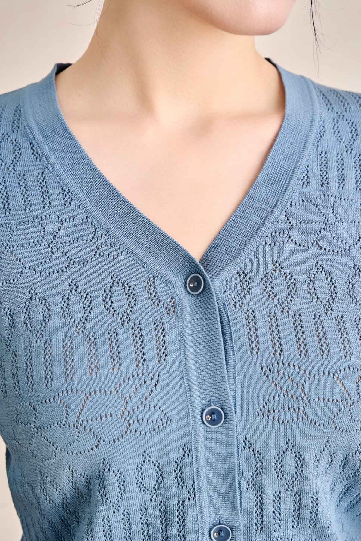 FQD51279 - Quần dài công sở vải denim dáng suông ống rộng cạp cao có túi tạo kiểu - PANTIO